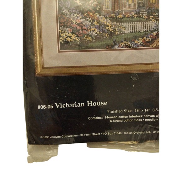 1995 Janlynn cross stitch kit Victorian House # 06-05 18"X 14" - Picture 3 of 4